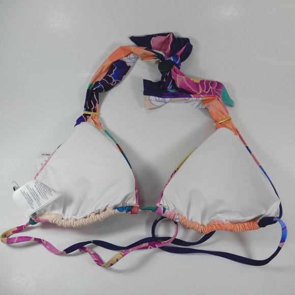 TRINA TURK Opulent Oasis Triangle BIKINI TOP Size 12 Floral Tropical NEW $88 - Picture 6 of 9